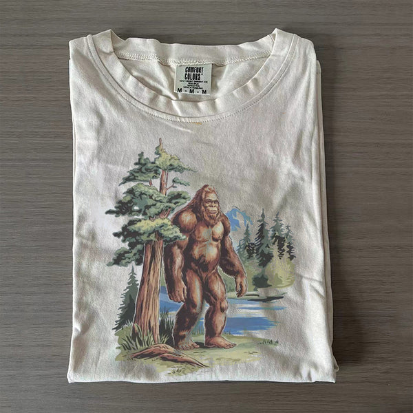 Retro Bigfoot In The Redwoods T-shirt